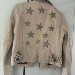 Mauritius Beige Leather Jacket for Women